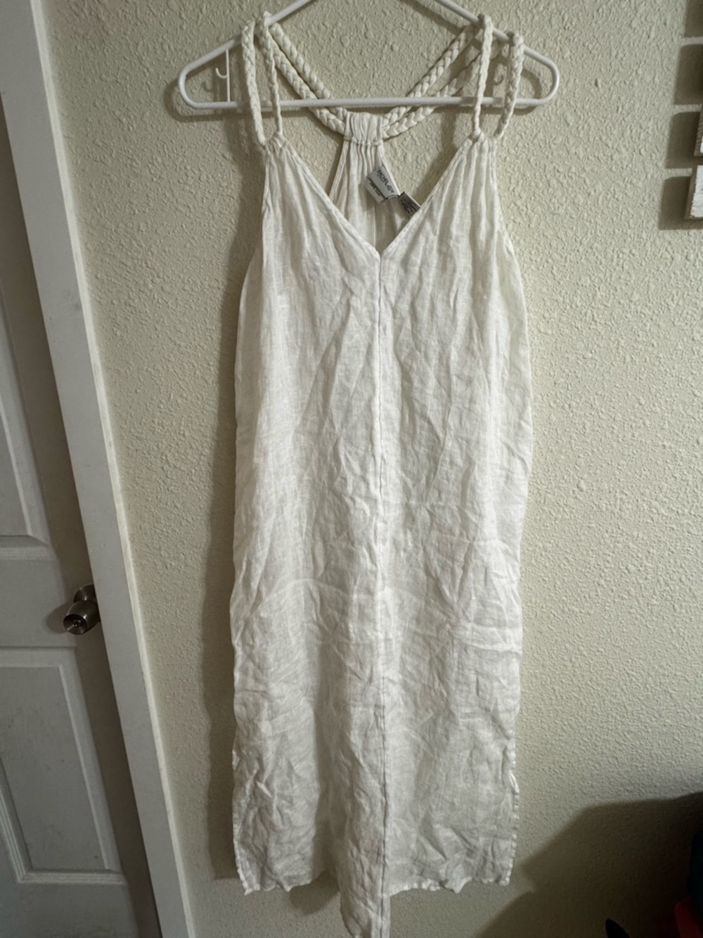 Rachel Zoe Ivory Braided-Strap Linen Maxi Dress